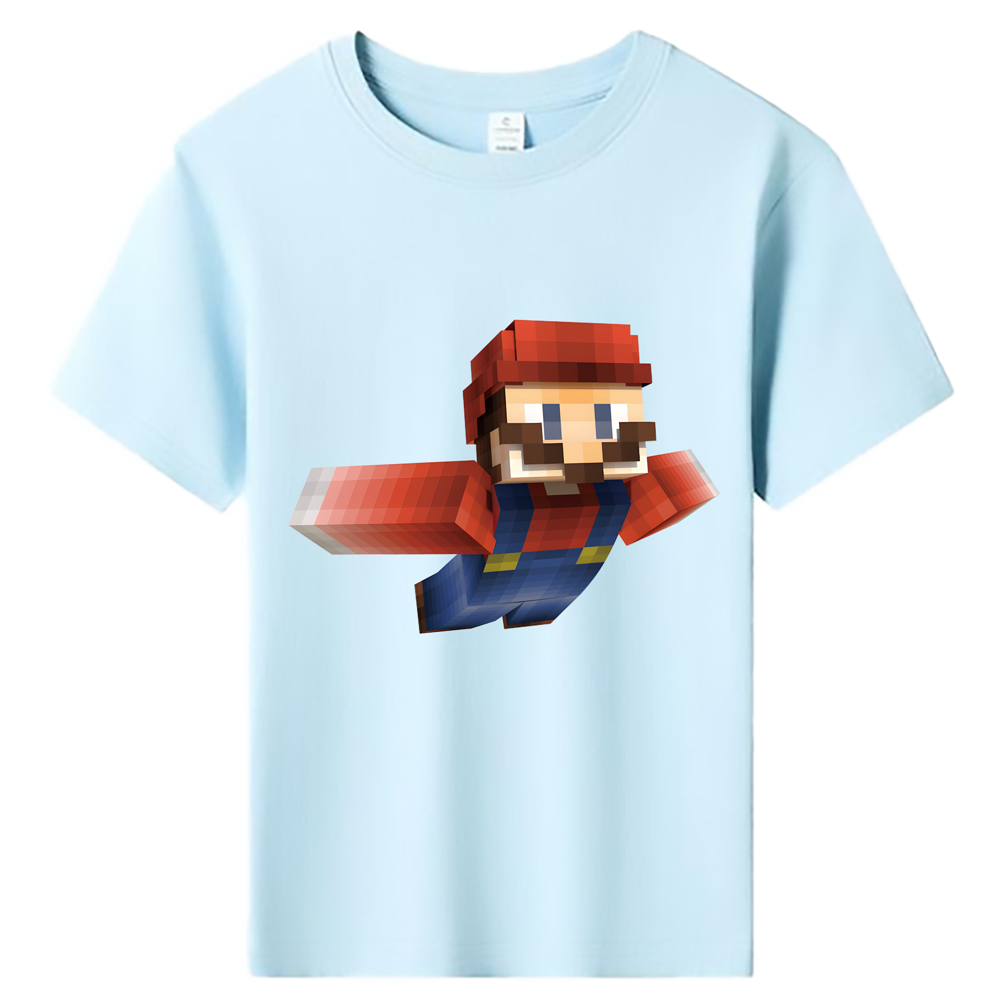 （画像用） マインクラフト ブロックの世界 Minecraft MC Block world 綿100％キッズTシャツ（フロントプリント）